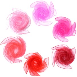 ieron 6 Pieces Sensory Scarves Belly Dance Rainbow Kids Dance Juggling Scarves Silk Like Fabric Square Scarf for Baby Gymnastics Rhythm Exercise Magic 24 Inch Red Color Series