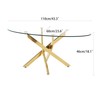 NIERN Glass Coffee Table with Chromed Legs, Oval Modern Living