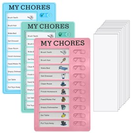 DIY Routine Chore Chart, My Chores Chart Board, Organise Family to-do List, Reusable Checklist Reminder for Planning, Daily Schedule for Kids, Portable Detachable Message Board(3 Pack Colour)