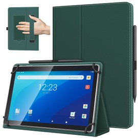 TiMOVO Universal Case for 10.1 Inch Android Tablet with Pen Loop, Lightweight Folding Stand Cover with Hand Strap for All 9"-11" Touchscreen Tablet, Midnight Green