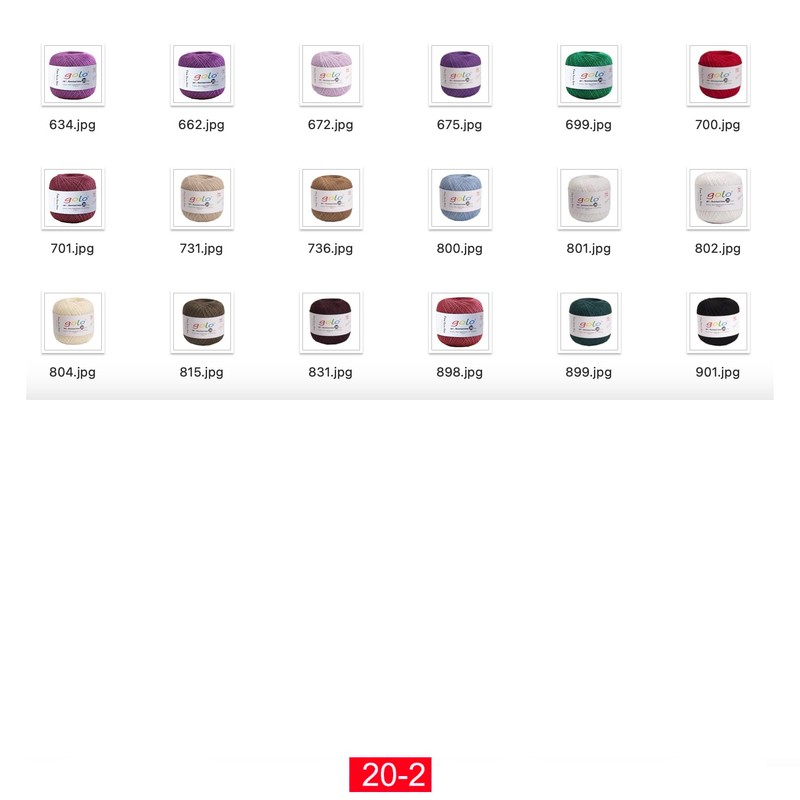 golo Crochet Thread Size 20 Yarn for Hand Knitting Size