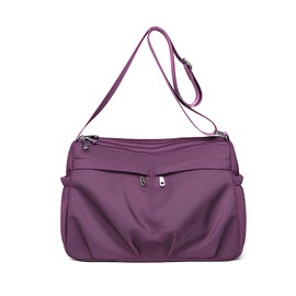 LassZone Women Multi Pocket Crossbody Bag Waterproof Nylon Tote Handbag Lightweight Shoulder Bag Messenger Travel Purse for Work School Daily Use