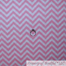 Waverly BonEful FABRIC FQ Cotton Quilt Pastel Pink White Stripe Baby Girl Chevron Stripe