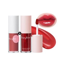 bayfree Tinted Lip Oil & Lip Stain Set, Korean Makeup, Smudge-Proof,Long-Wearing, 2-in-1 Cheek and Lip Tint with Moisturizing, High-Shine, Lightweight & Non-Sticky for Dry Lips, Cruelty-Free & Vegan