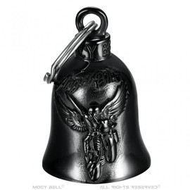 MOCY BELL - Clochette moto Angel Biker Guardian Gremlin Mocy Bell Acier Stainless Steel Black, see description