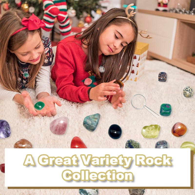 Crystal Advent Calendar 2023, 24 Days Christmas Countdown Calendar, Natural