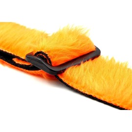 Vtar Vegan Guitar Strap, Electric Acoustic Bass & 6 Free Pics (Orange Faux Fur)