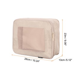 sourcing map Compression Packing Cube for Suitcases 26x23x13cm Lightweight Luggage Organizers Bag Travel Essentials Compression Bags for Carry on Suitcases, Beige