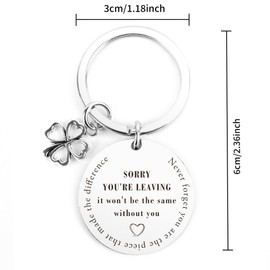 Keyring Colleague Leaving Gifts Thank You Retirement Goodbye Sorry You're Leaving Keychain Porte Clef Idée Cadeau Coworker Keychain Gifts for Women & Men Christmas Coworker Gift