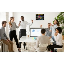 Office Wall Art Decor, In This Office We Are A Team - Inspirational Words Positive Print Wall Hanging, Boss Day Gift (11 x 14 inch, Black)