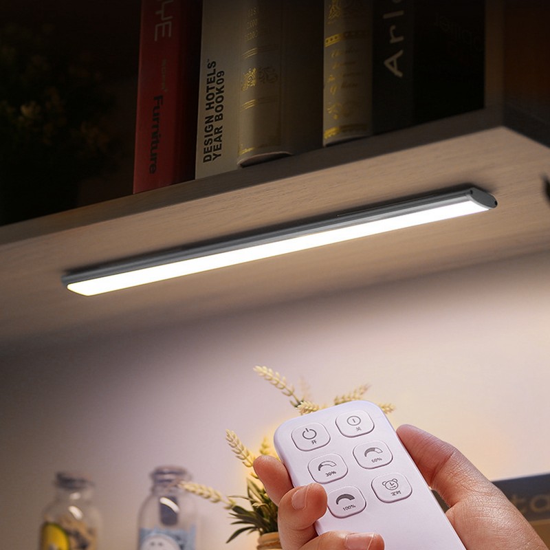 LED Cabinet Light Wireless Remote Closet Wardrobe Bookcase Dimming Lamp