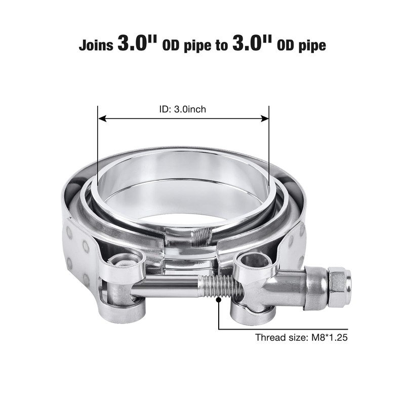 EVIL ENERGY 3.0 Inch V Band Clamp with Flange Male