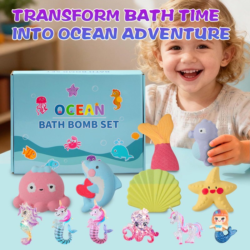 Bath Bombs for Kids Girls,Bath Toys for Kids, 6PCS XXL