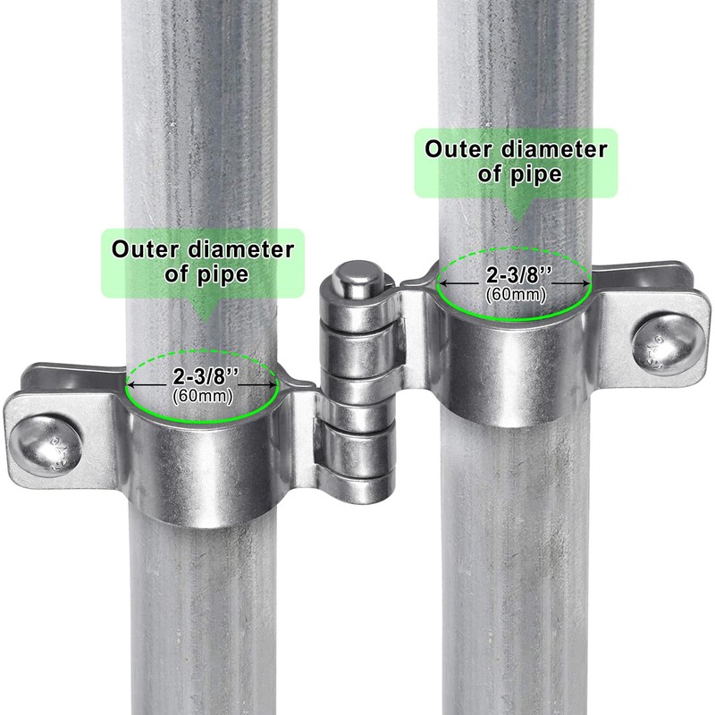 2-3/8'' x 2-3/8'' Chain Link Fence Gate Post Hinge, Thick