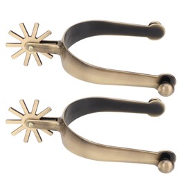 Horse Spurs 1Pair Retro Western Spurs, Vintage Western Spur Sturdy Zinc Alloy Horse Spurs with Gear, Antique Brass Color Spurs for Men Women Boots Equestrian Training