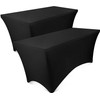 CKE 8FT Spandex Table Cloth (2 Pack, Black) Tight, Fitted