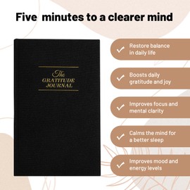 Gratitude Journal, Self Care Journal, Daily Wellness for Happiness, Mindfulness, and Reflection, Undated Life Planner, Daily Planner, Weekly Planners and Organisers (with Gel Pen), Black