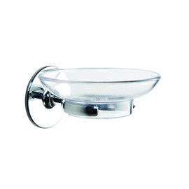 Croydex Chrome Duo Fix Glue or Screw Fix Slim Design Soap Dish
