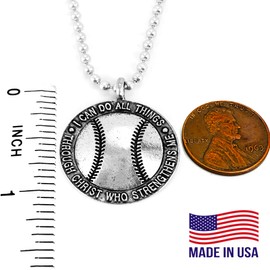 FORGIVEN JEWELRY Baseball Necklace I Can Do All Things Through Christ