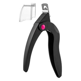 POFET Artificial Nail Tip, Professional Adjustable Artificial Nail Cutter, Nail Catcher Trimmer with Turntable for Various Nail Shapes, Black