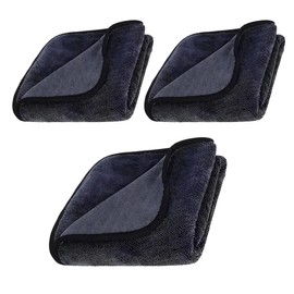Tuxihapp Car Drying Towel, 24" x 16" Dual Sided Large Microfiber Cleaning Cloth, Twisted-Loop Design High Absorbent Auto Wash Detailing Towel, No-Scratch & Streak Car Cleaning Supplies for Home (3PCS)