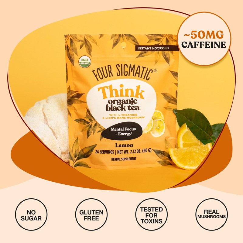 Four Sigmatic Lion's Mane Tea for Mental Clarity Organic Black