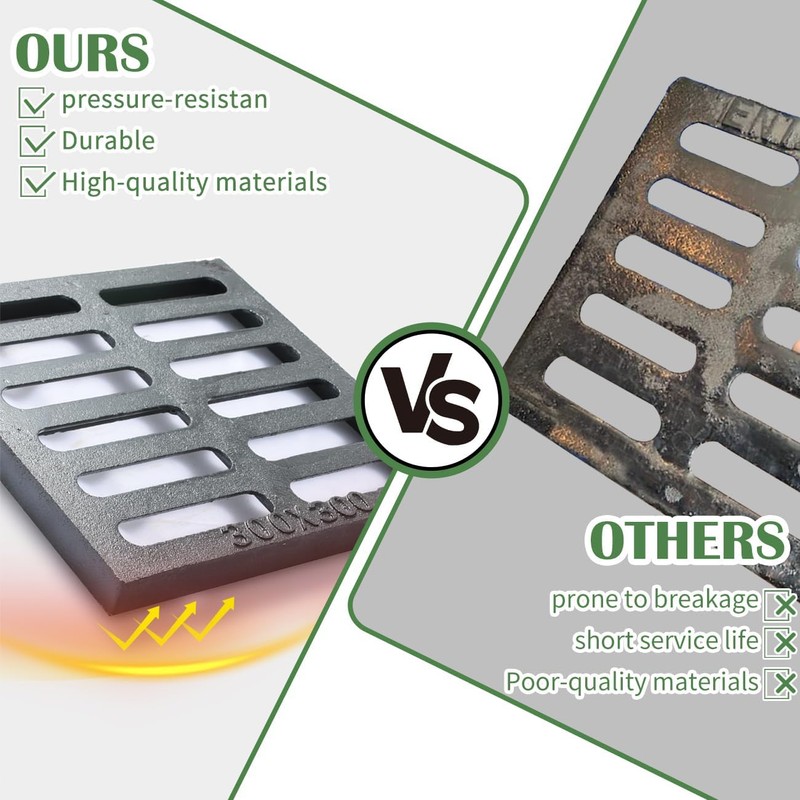 12x12 Cast Iron Drain Grate,B125 Square Outdoor Metal Grate for