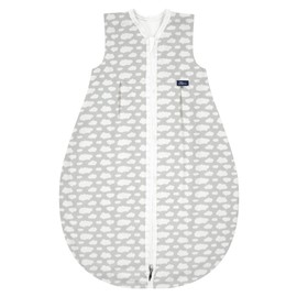 Alvi Baby Mäxchen Light Sleeping Bag Lightweight Sleeveless Summer Sleeping Bag Boys and Girls 100% Cotton, Cloud silver, 80