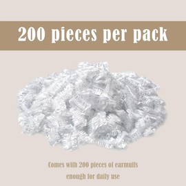 200 Pack Disposable Shower Caps,Waterproof Plastic Ear Protectors, Shower Caps for Hair Dyeing.