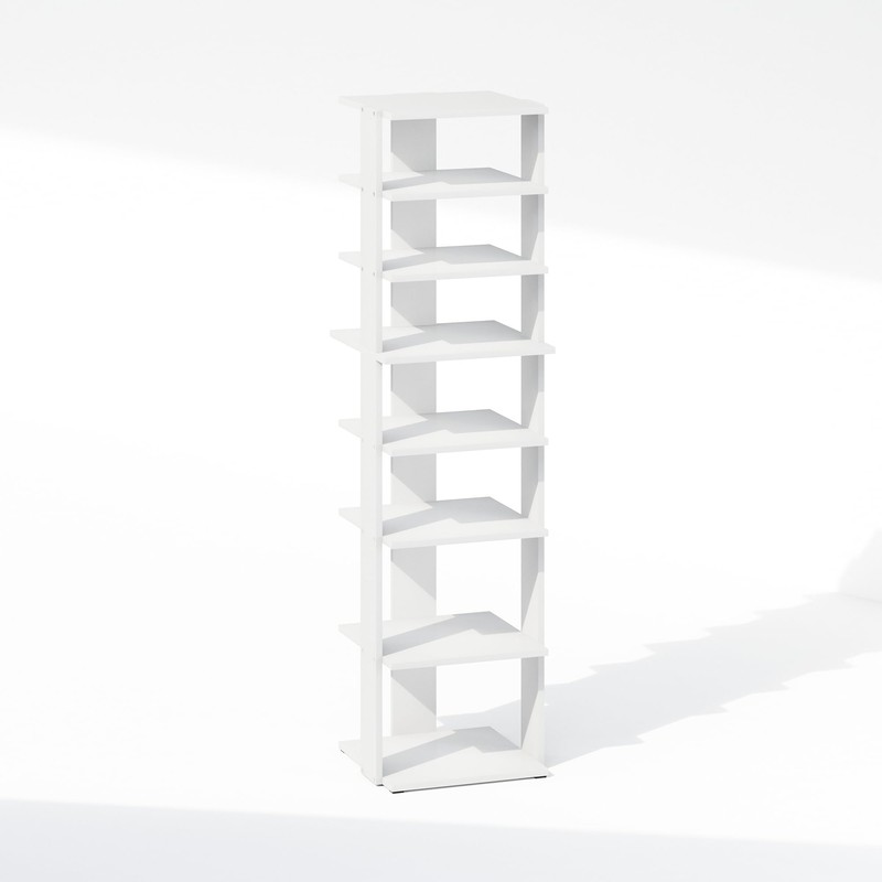 Furinno Turn-N-Tube Corner Shelf, 8-Tier Display Rack, Vertical Corner Storage