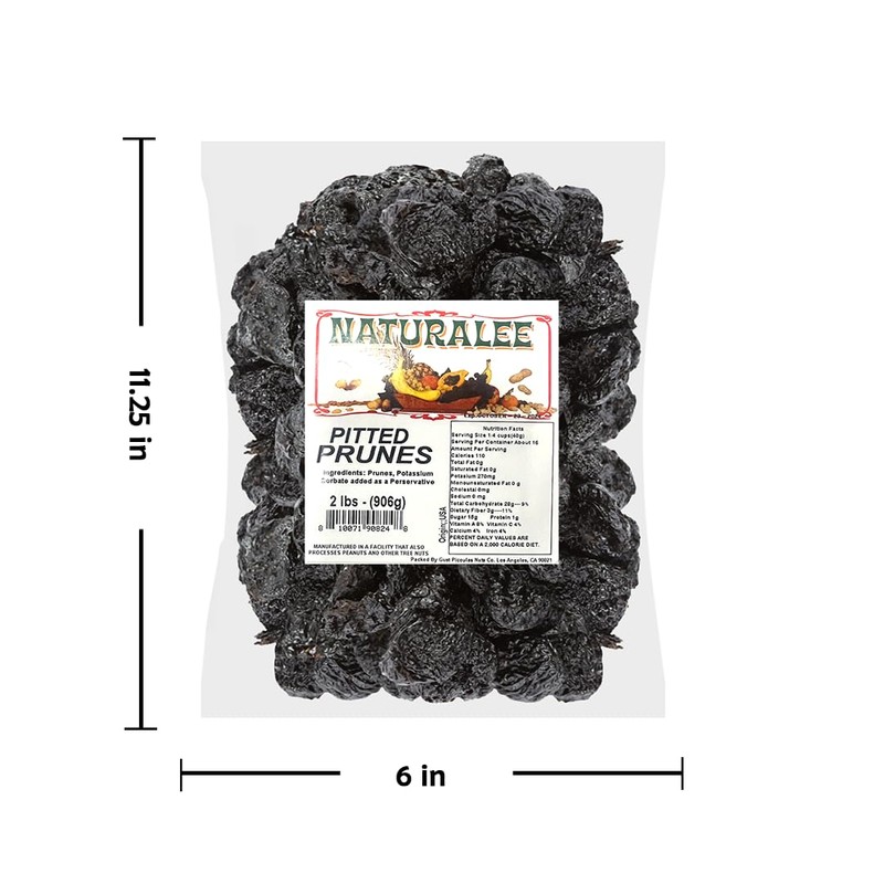 Naturalee Dried Prunes 2 lb - Pitted - No Added