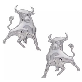 Neutron Motorsports 3D CHROME ABS BULL TORO CAR TRUCK STICK ON EMBLEM DECAL PAIR