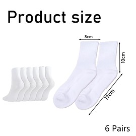 PanAcratis 6 Pairs White Socks Women White Ankle Socks Women, Women Socks Sports Gym, Breathable Casual Socks Ankle Cotton Liners Socks Crew Socks Women Crew Socks Men