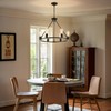 Senyshilon Black Chandelier, 6-Light Dining Room Light Fixture, Round Farmhouse