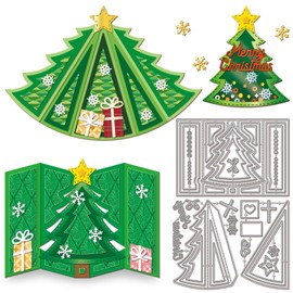 GLOBLELAND 3D Cutting Dies for Foldable Christmas Tree Display Cards for Card Making 3D Christmas Tree Metal Cutting Stencils for DIY Embossing Paper Cuts Scrapbooking Decoration