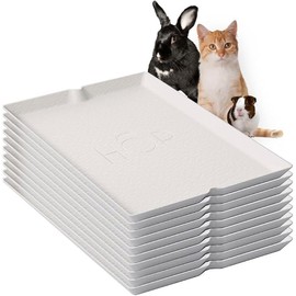 HOP Disposable Litter Box Liner for Rabbits, Cats, Guinea Pigs, Chinchicalls. Travel-friendly, Large, Biodegradable, Sturdy, Leak Resistant. (10 PACK: Approx. 1 month Supply)