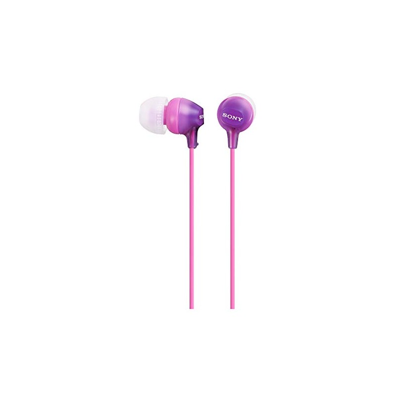 Sony MDREX15LP Audífonos intrauditivos de Silicón, color Morado
