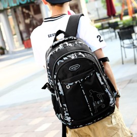 IvyH School Backpack Boys Teenagers Kids Backpack Camouflage Backpacks Teenagers Boys Girls 3-in-1 School Bag for School, gray, Rucksack Backpacks