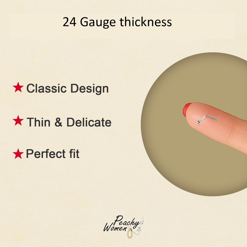 u&i Sterling Silver 1mm Nose Stud - Ultra Tiny 24