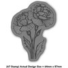 ' Carnation Flowers' Rubber Stamp - Unmounted Design for Crafting