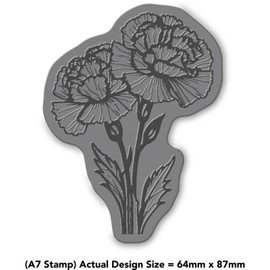 ' Carnation Flowers' Rubber Stamp - Unmounted Design for Crafting & Scrapbooking, A7 (RS00052537)