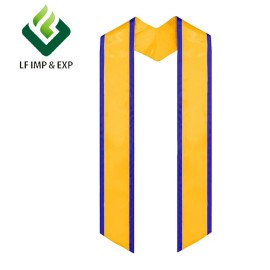 Wholesale Graduation Stole With Trim in Various ColorsSize: 72", Color: White & royal blue