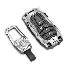 Cavlobe Zinc Alloy Key Fob Cover,Keychain,Full Protection Car Key Case for Honda Accord Civic Pilot CR-V HR-V Fit Odyssey Ridgeline JED Crosstour Spirior Smart Keyshell Accessories(NO.037 Silver)