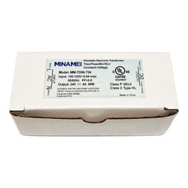 MINAMEI 96W 24V LED Driver Dimmable Electronic Transformer UL Listed Metal Housing
