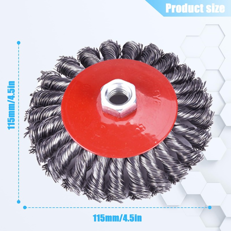 Pack of 4 Wire Brush Angle Grinder, M14 125 mm