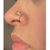 QWALIT Fake Nose Ring Gold Fake Gold Nose Ring Gold