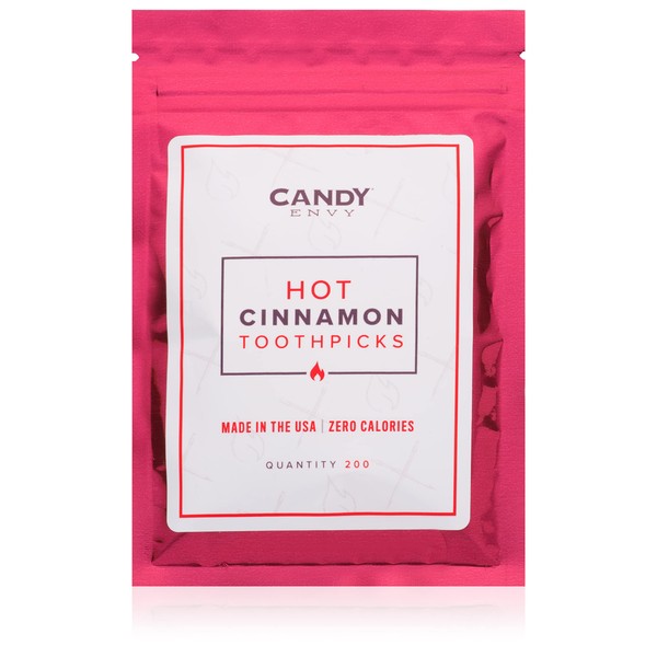 200 Ct. Cinnamon Flavored Toothpicks - Hot Cinnamon Flavor Infused Toothpicks - Help Fight Cravings