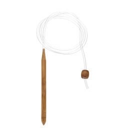 HARFINGTON Bamboo Tunisian Circular Crochet Hook 9mm (US M/13) Afghan Wood Knitting Hook Needles with Cable and Bead End for Weave Crocheting Craft Yarn, Brown