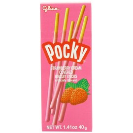 Pocky Cream Covered Biscuit Sticks, Strawberry, 1.41 Ounce (Pack of 20)