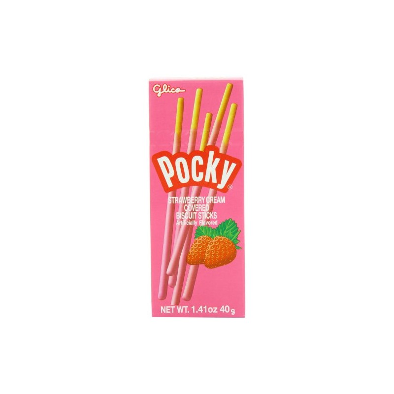 Pocky Cream Covered Biscuit Sticks, Strawberry, 1.41 Ounce (Pack of